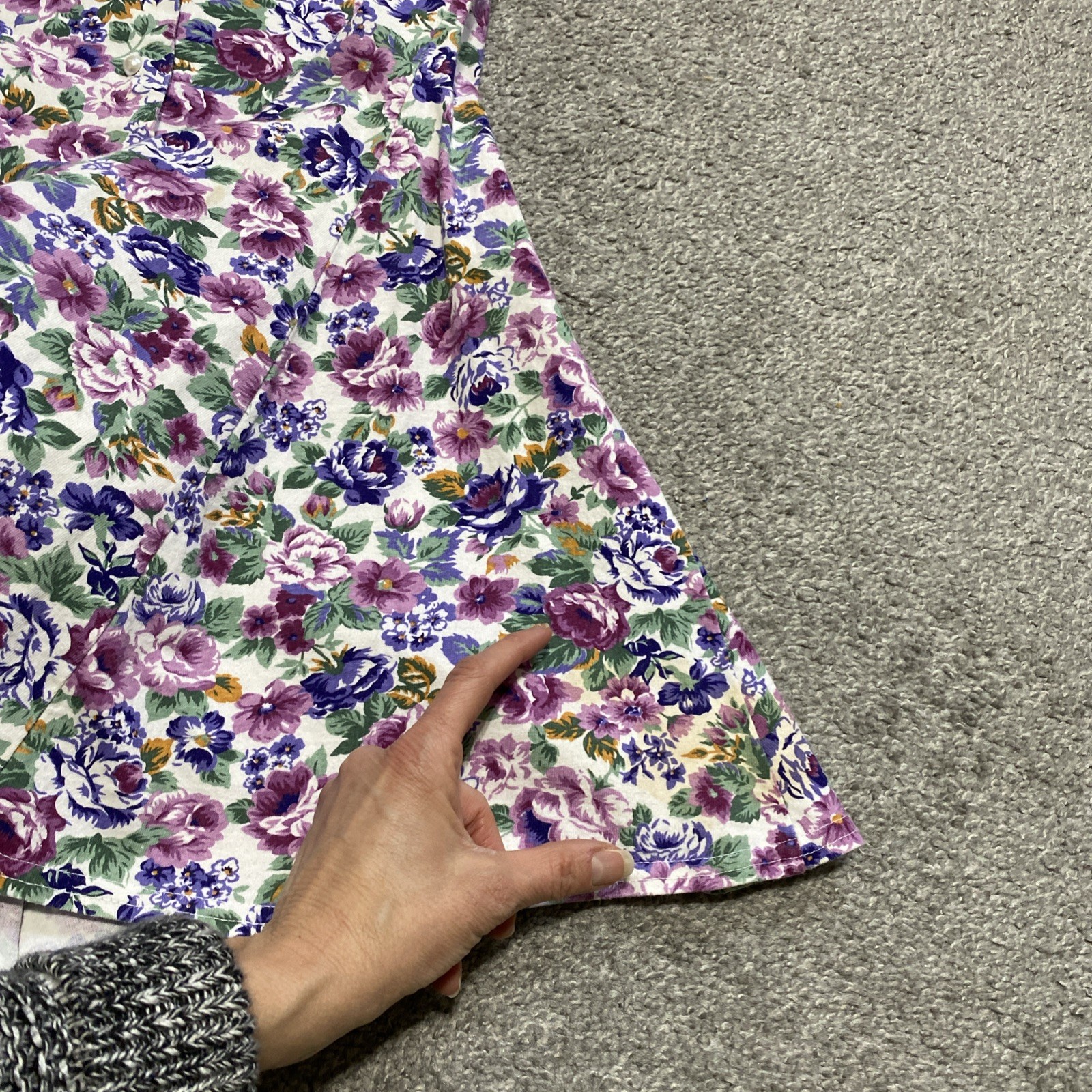 Vtg 80s Spring Floral Button Up Romper M Cotton Best American Clothing *Read*