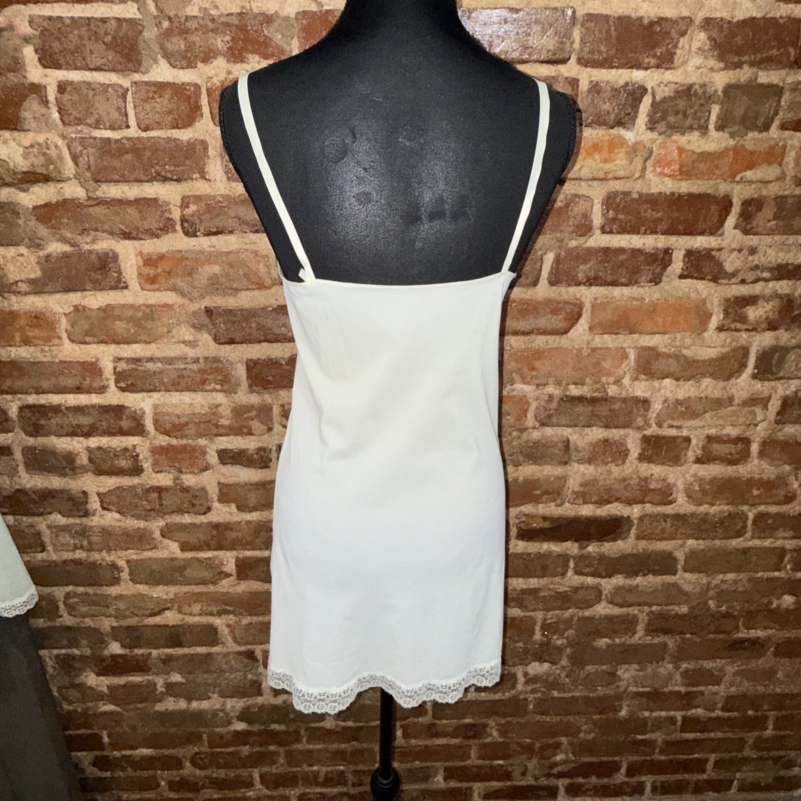 Vintage 1950s Warner’s Nylon Slip Set Ivory & Blue Lace Trims Trousseau Lot of 2