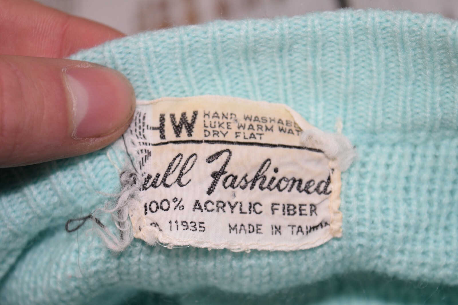 TRUE VINTAGE 60S FULL FASHIONED SEAFOAM GREEN BUTTON CARIDGAN PREPPY ACRYLIC L