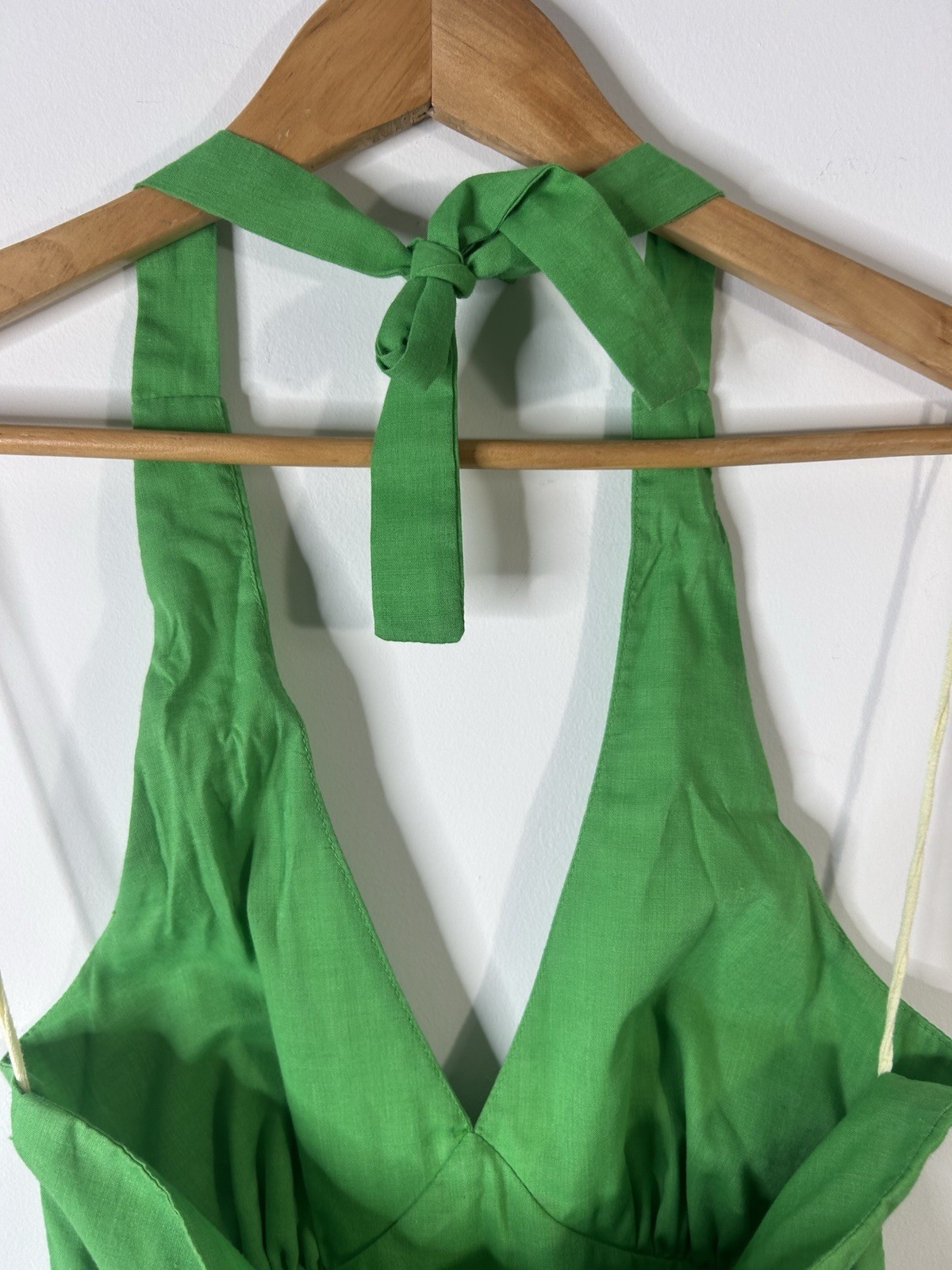 Vintage 1970’s Denise L Dress Women’s Green Halter Lace Maxi Everyday