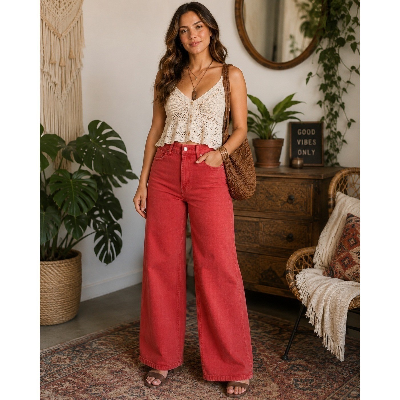 NWT Universal Thread Sailor Wide Leg Red Jeans Size 4 High Rise Wide Leg Pants