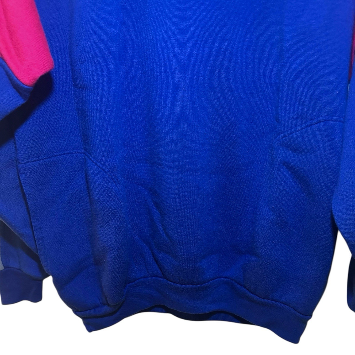 Vintage Trend Basics Color Block Crewneck Sweatshirt 80/90s Retro SZ L Blue Pink