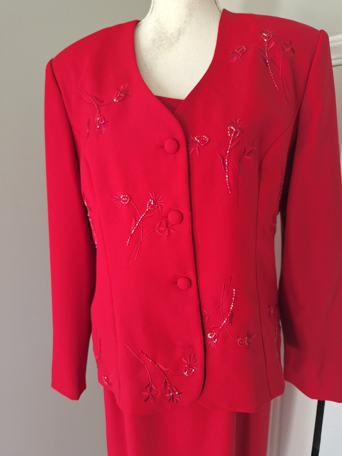 Lori Max Gown and Jacket in Red Size 14