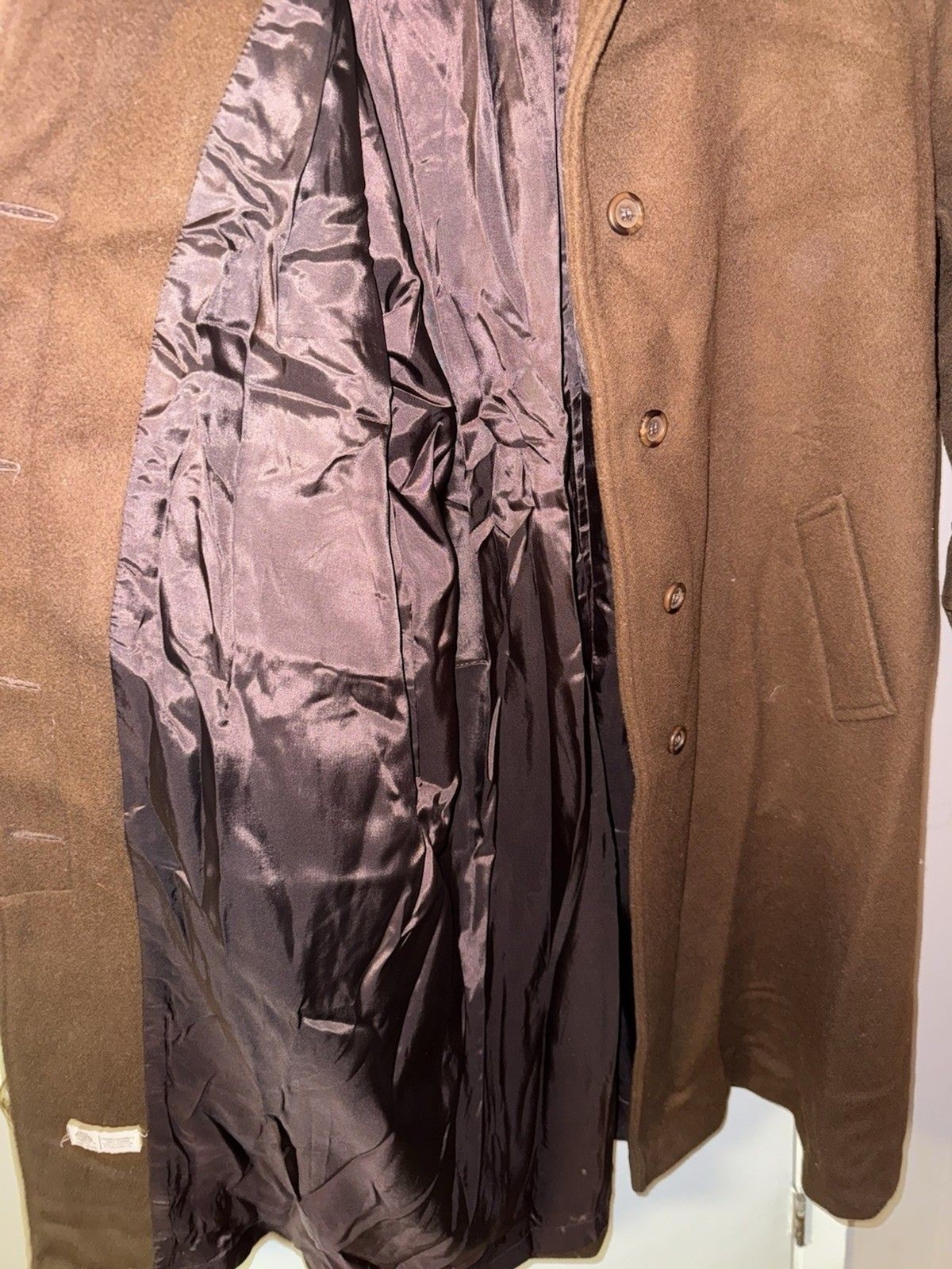 Vintage Paul Levy Women&rsquo;s Dark Brown 100% Pure Wool Long Coat – see description