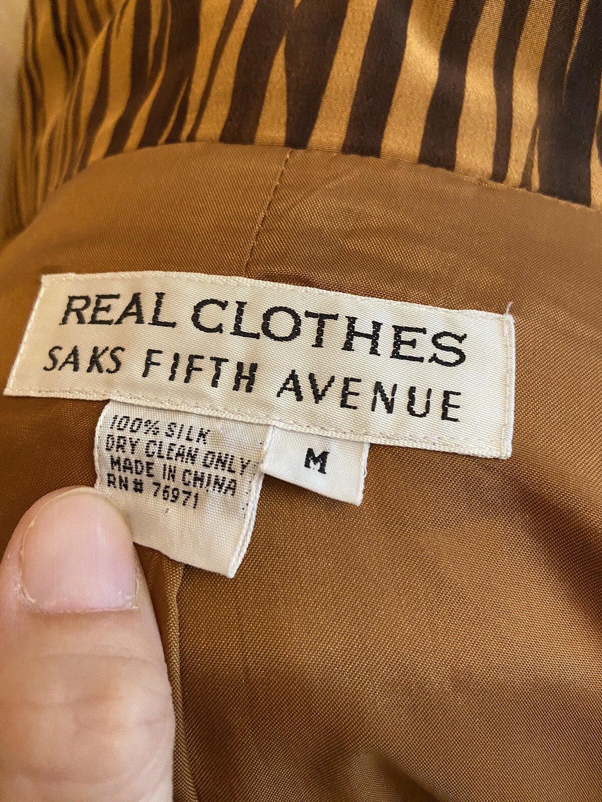 Vtg Saks 5th Ave Silk 2 Pc Set Jacket Wrap Skort Romper Brown Zebra Med 80s