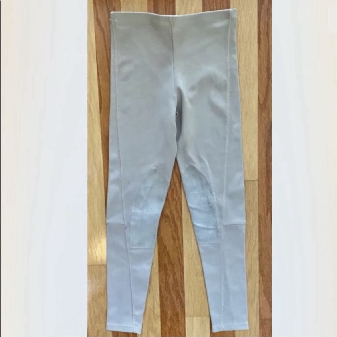 VINTAGE 1990s BISOU BISOU PARIS BEIGE TAN SUEDE EQUESTRIAN STYLE LEGGINGS L