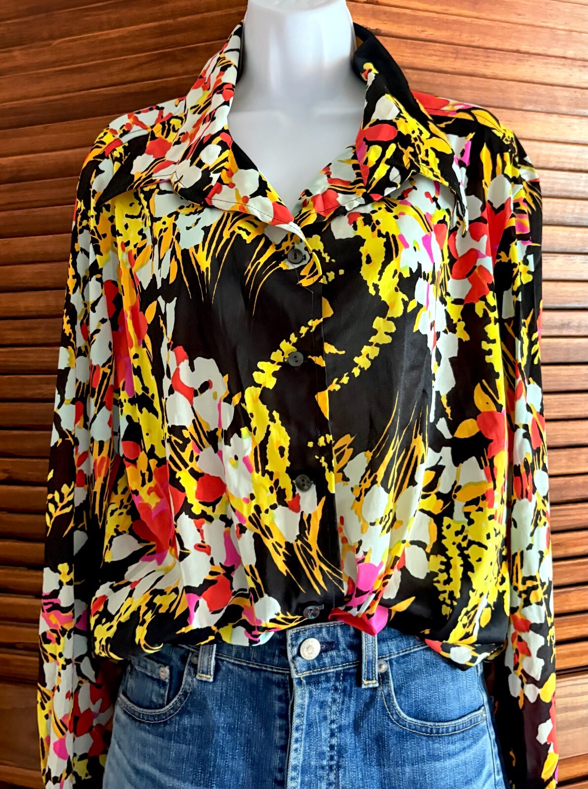 Vintage Shamis Floral Button Down 1970&rsquo;s M/L