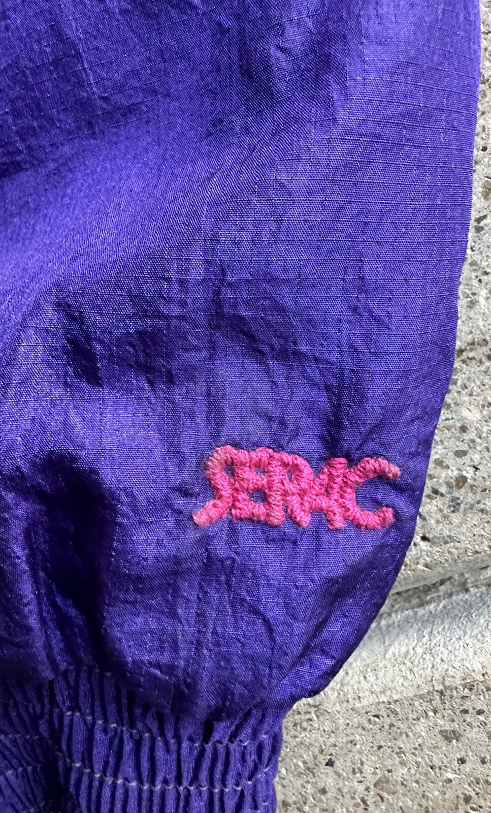 Vintage Serac Thinsulate Lined Neon Purple Color Block Nylon Ski Jacket Size 8