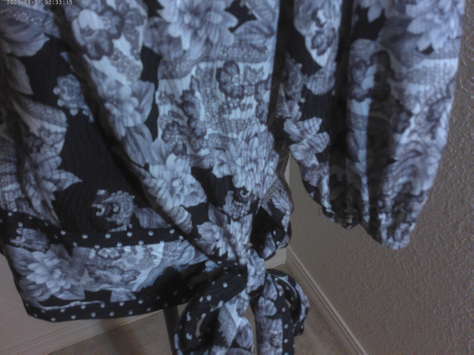 VTG Diane Freis 1980s Polyester Georgette Blue & White Blouse 40 inch bustline
