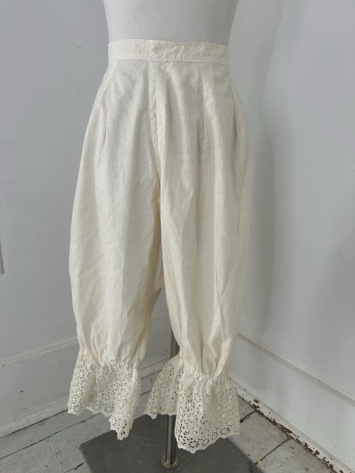 Antique 1910 Victorian Cotton Split Crotch Bloomer Pants
