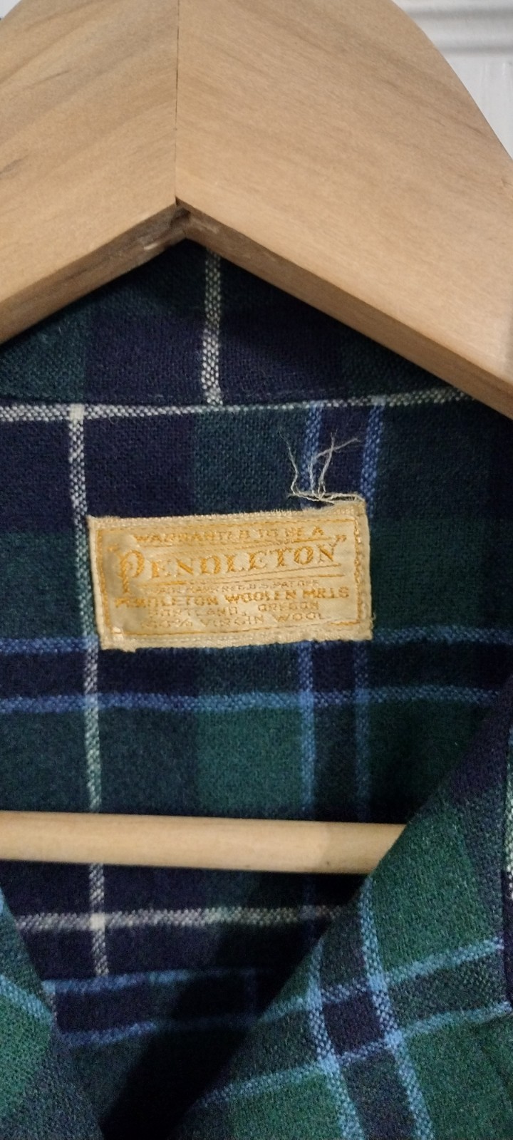 Vintage Pendleton 49er Shacket Black Watch Plaid Virgin Wool Pre 1964 Near Mint