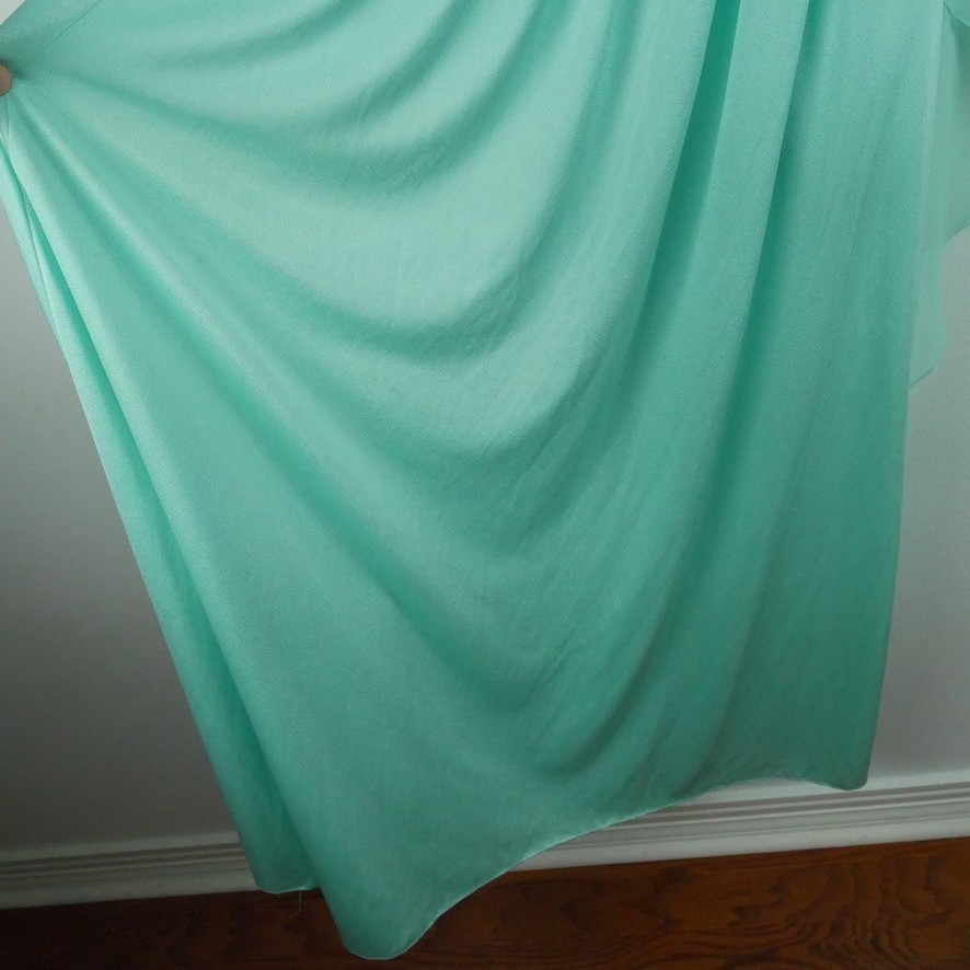 Vintage Emma Domb Mint Green Chiffon Capelet Maxi Dress 70s 60s S Hollywood Glam