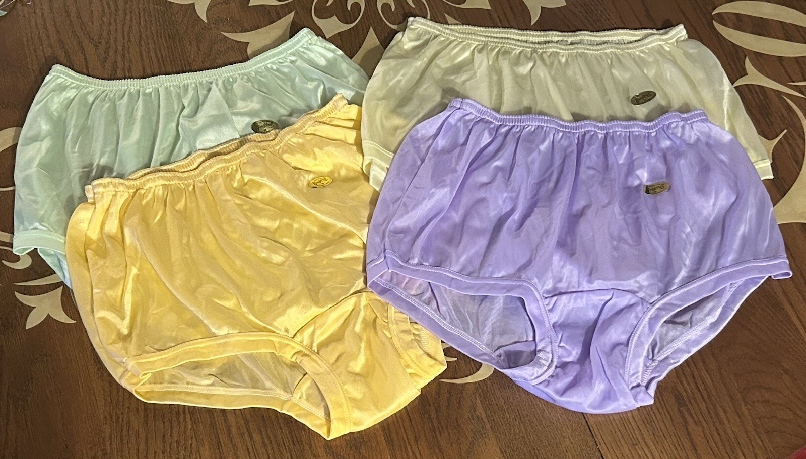 VTG Lot 4 Gragero Hollywood Nylon Panties Sissy Briefs Orange Mint Purple NOS M