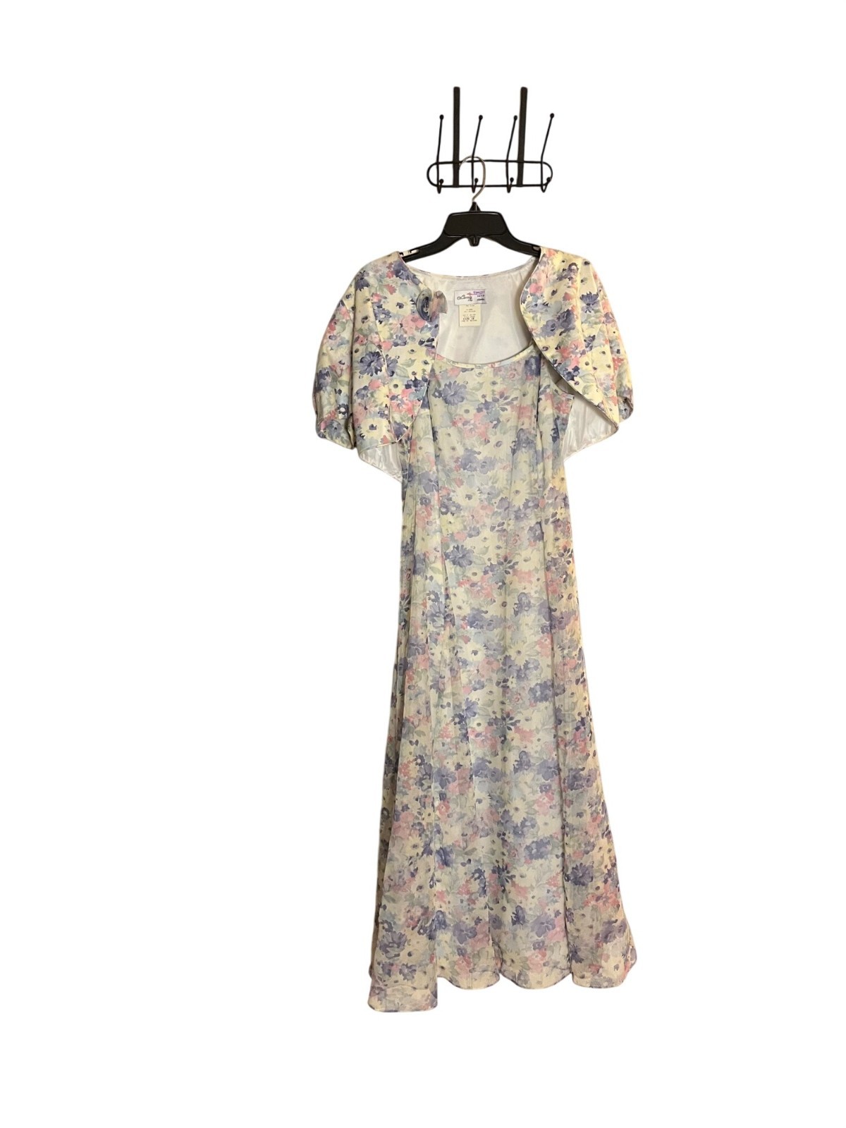 VTG- Lanz RSVP Floral Maxi Dress Matching Bolero Jacket Size 12 Made In USA