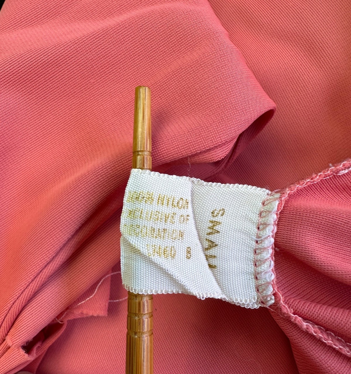 Vintage John Kloss Peignoir Set Small Salmon Robe Nylon Nightgown Hollywood Glam