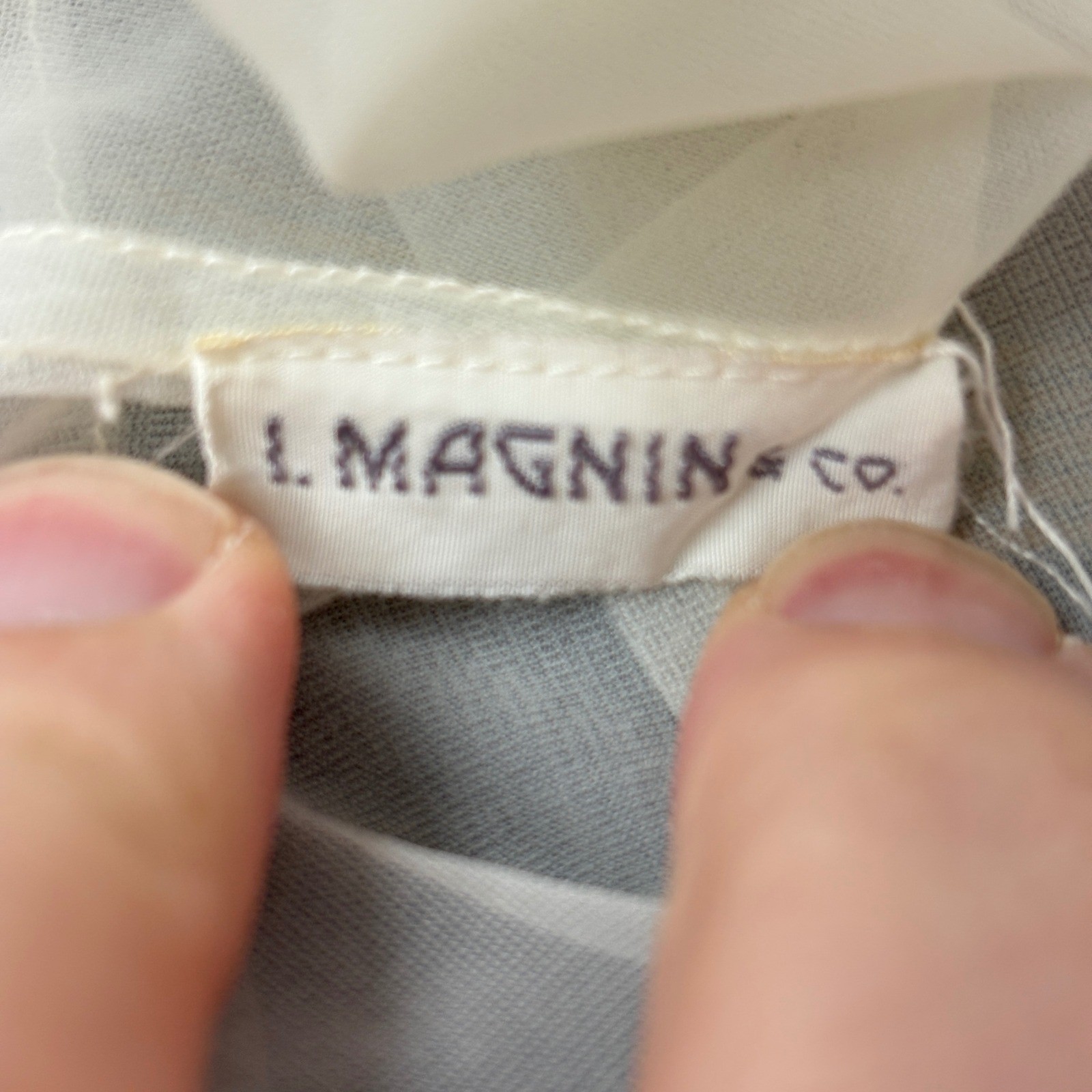 I. Magnin Women 3 Piece Skirt Suit Set S Tan Blue Striped 50s New Look Vintage