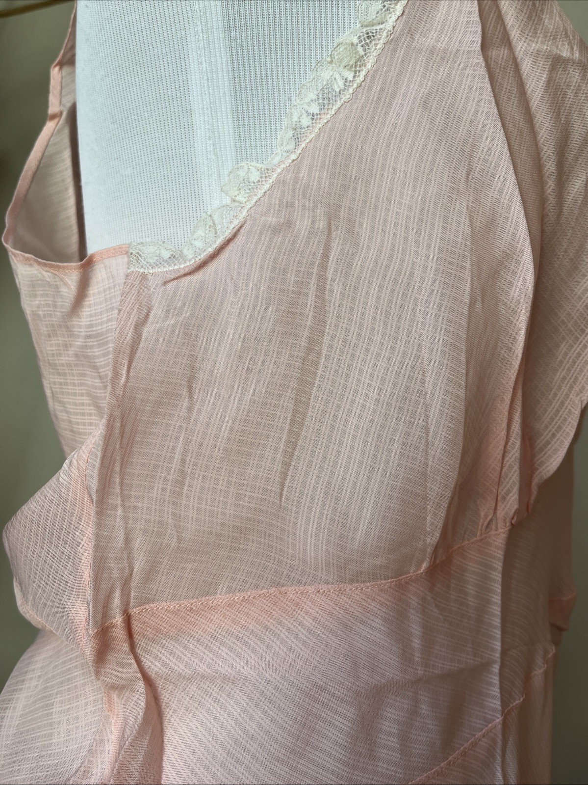 Vintage Stonecutter Slip Dress Bias Cut Pink Peach 30s 40s Rare XL?