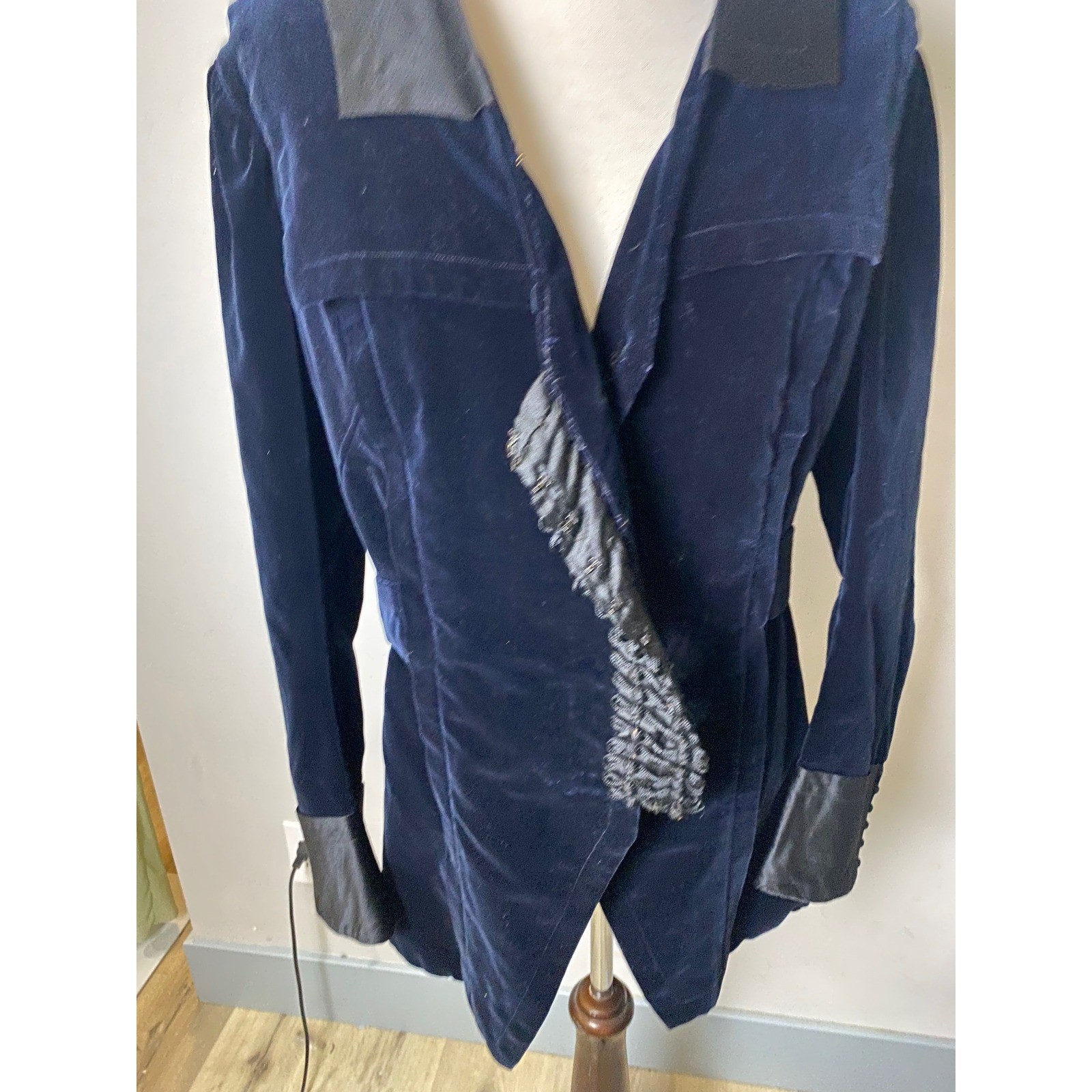 Victorian Marshall Field & Company Blue Velvet Soutache Jacket Coat 1800&rsquo;s/1900