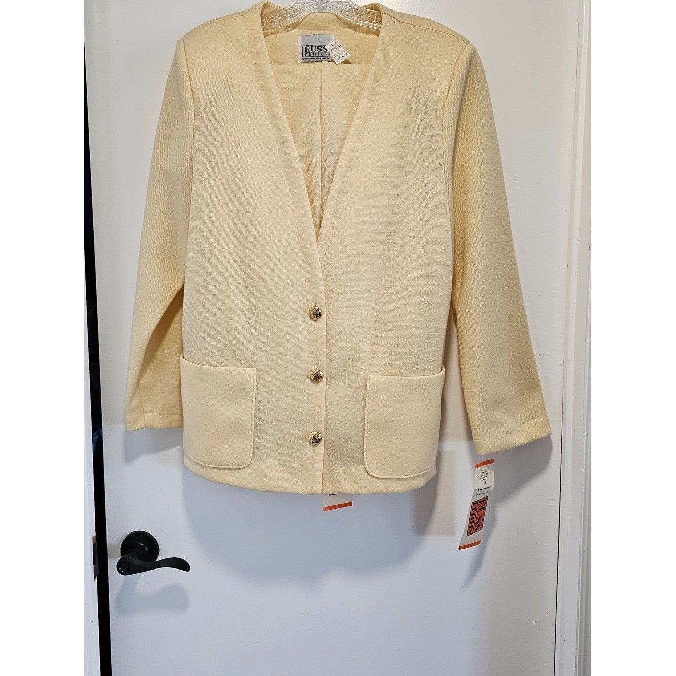 Russ Petites Vintage NWT suit jacket & slacks sunshine yellow 14p lightweight
