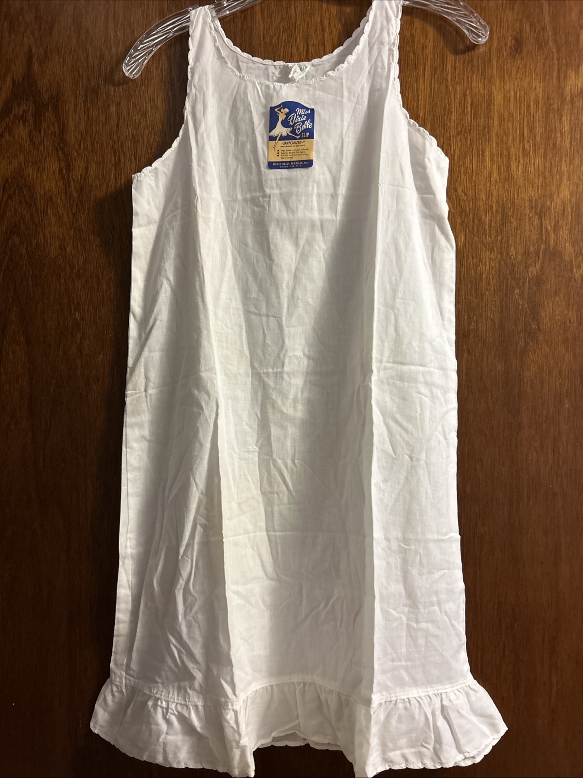 Vintage NOS Miss Dixie Belle slip Sanforized 100% cotton Style 400 Girls size 12