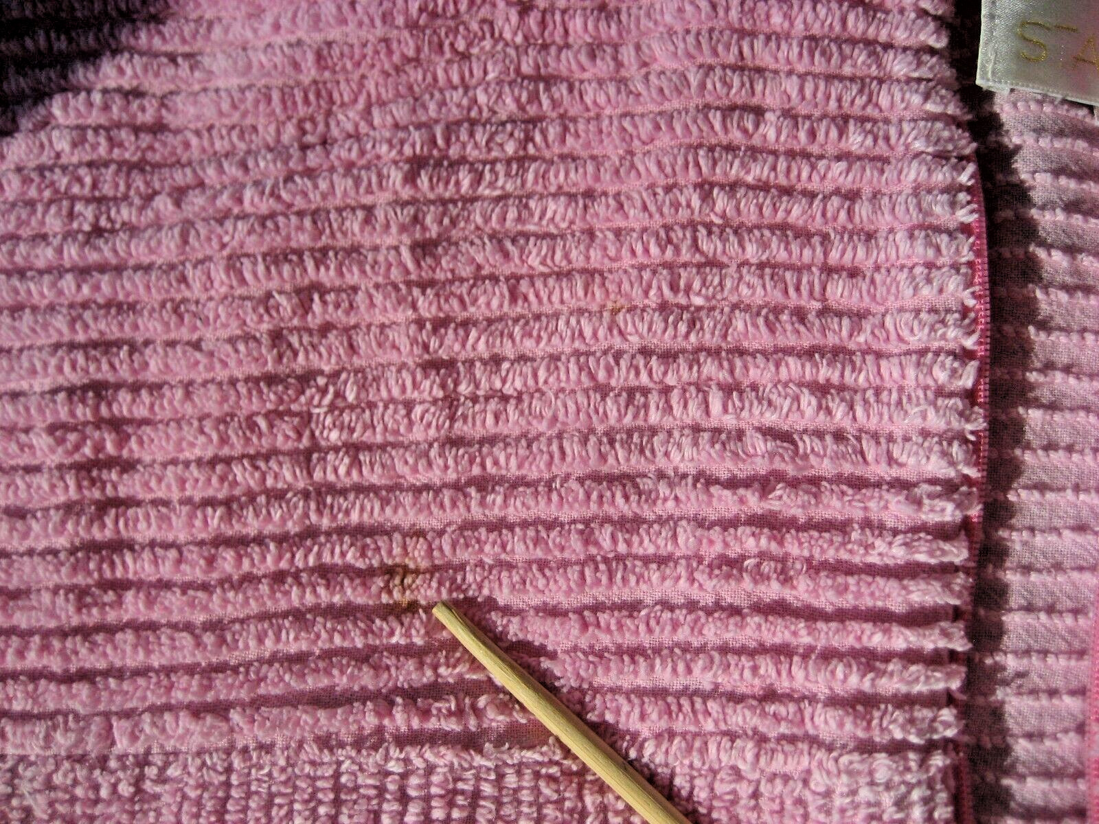 Vintage Stan Herman Chenille Robe L Full Length 3/4 Zip Dark Pink Pockets Collar