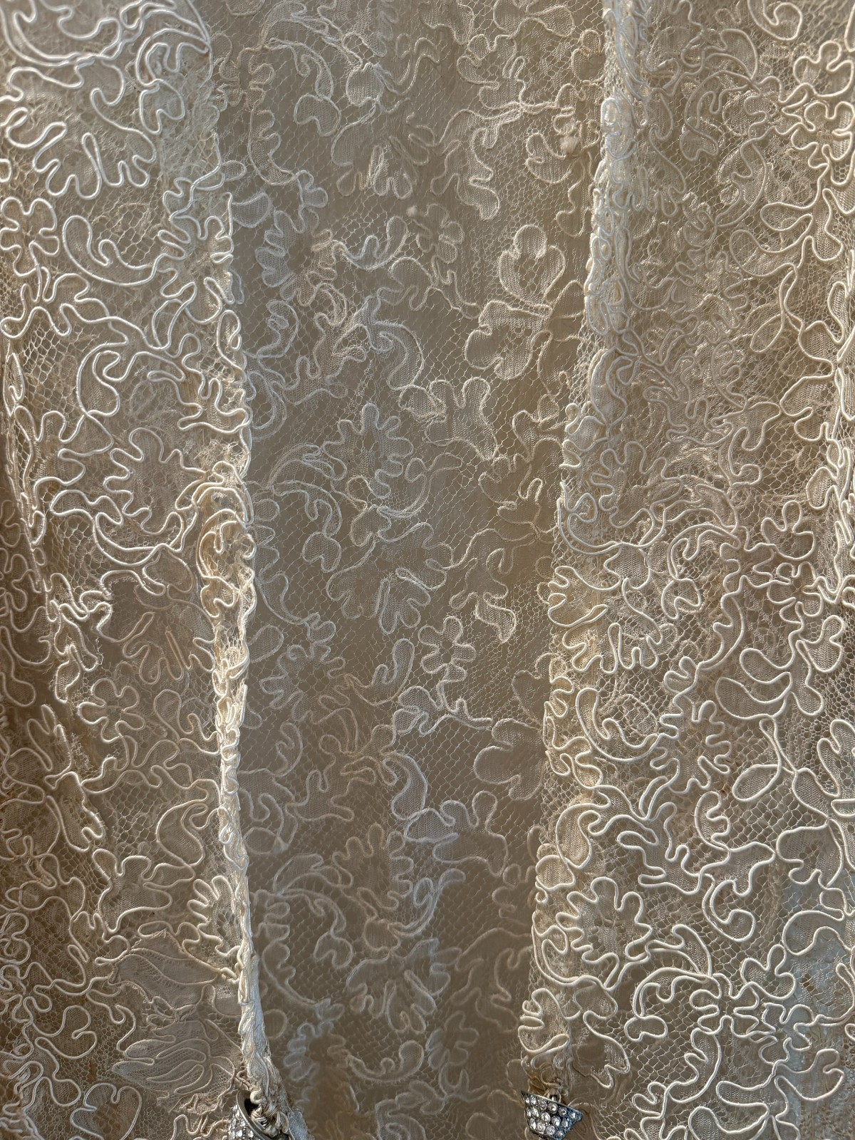 Antique Edwardian Soutache Lace Jacket, Very Fragile for Reclaiming, Rhinestone