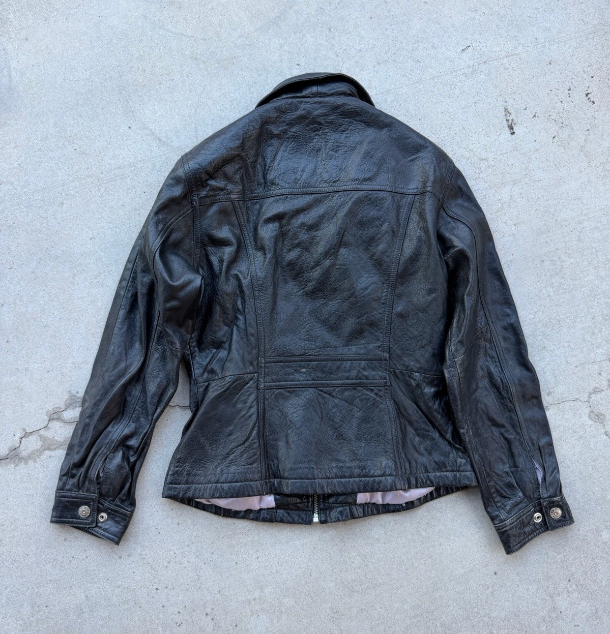 Wilsons Leather Maxima Jacket Mens Medium Black Moto Biker Zip Up
