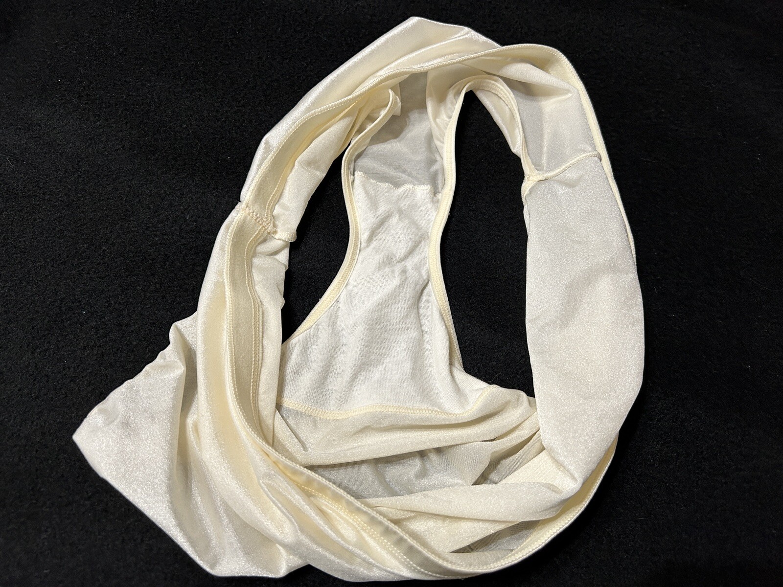 Vtg VANITY FAIR 13194 Comfort Essentials Satin Hi-Cut 9 Ivory Brief Panties #25