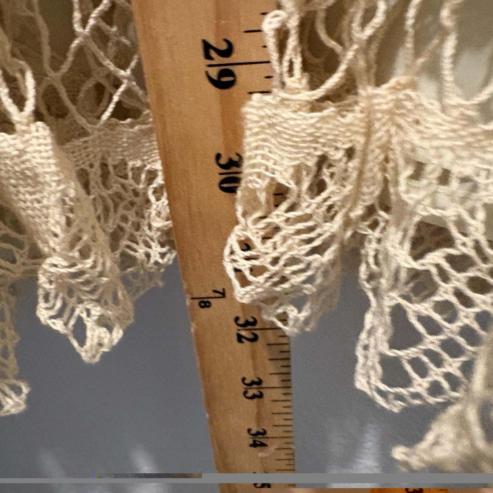 Vintage Handmade Crochet Midi Skirt Cream Size Small Boho Coquette Butterflies