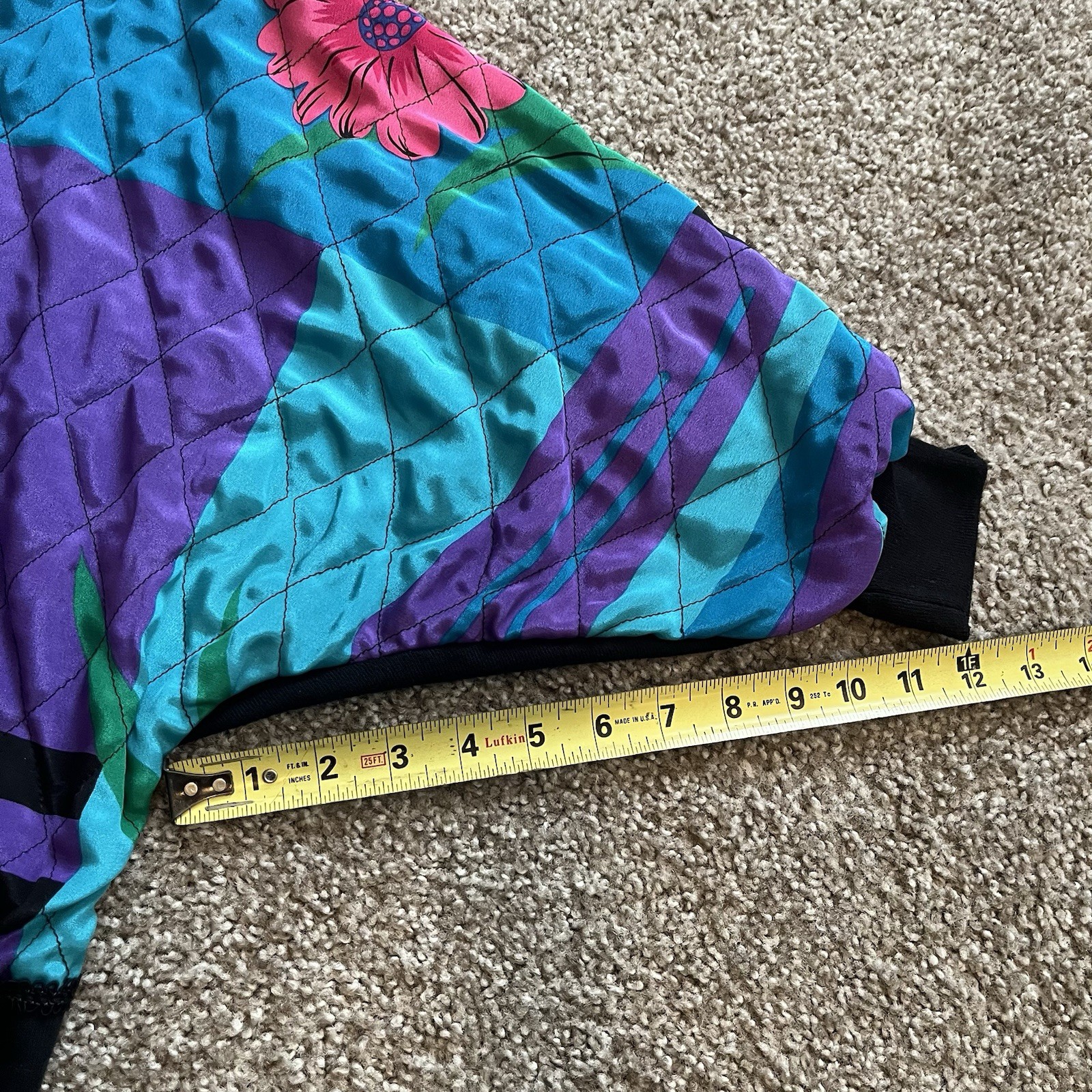 VTG Quilted Patchwork Top M/L Multicolor Retro 1/2 Sleeve Maximalist Art To Wear