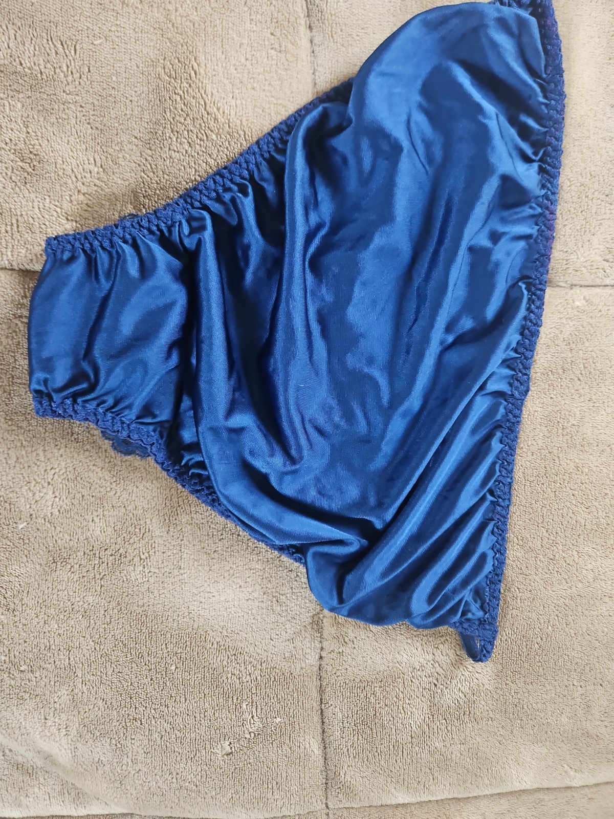Vintage Windy Rose Satin Cami And Panty Set Size S / 6 Blue Floral Embroidery