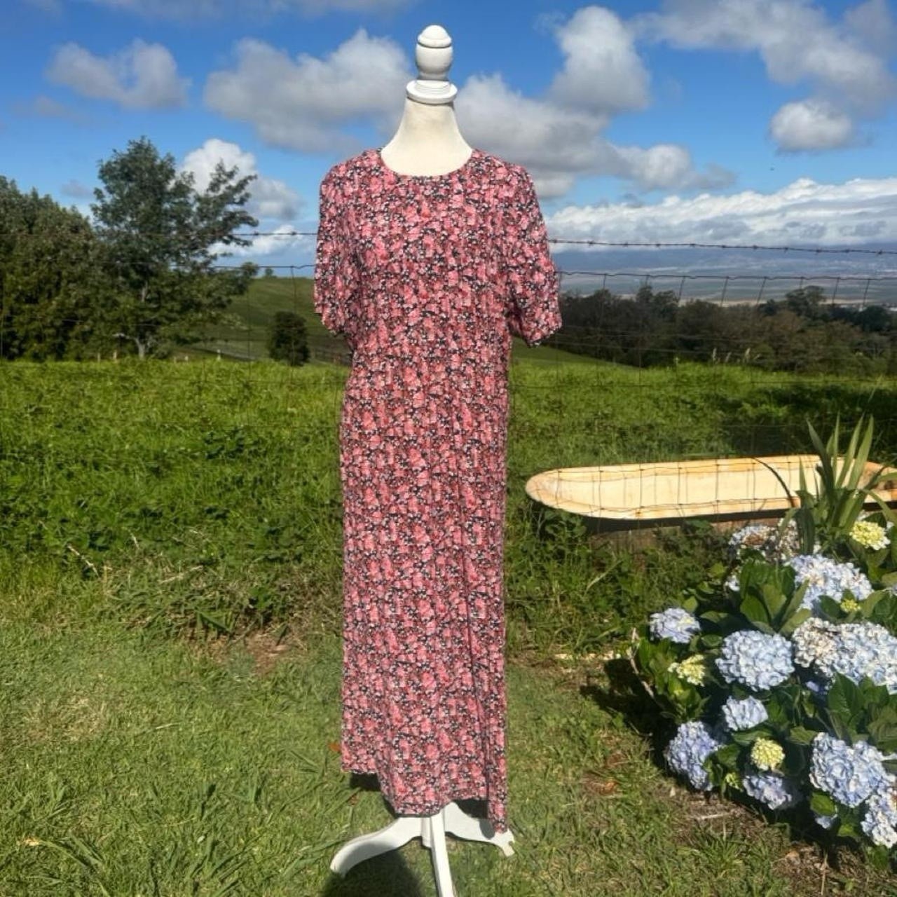 Vintage 90s Dress Pink Floral Retro 90s Prairie Cottagecore Grunge R&K originals