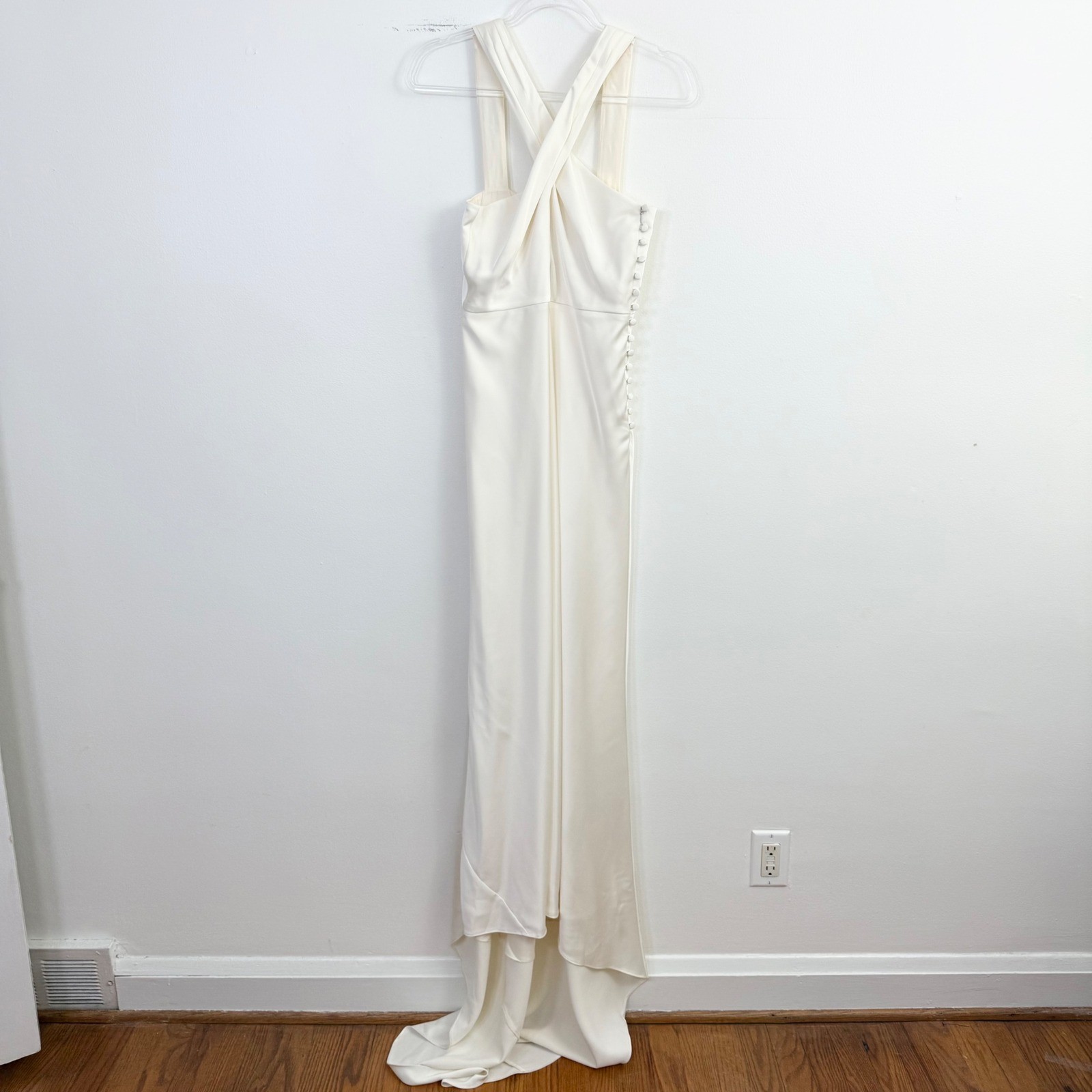 J.Crew Bridal Silk Lined Cross Back Wedding Gown Ivory Size 4