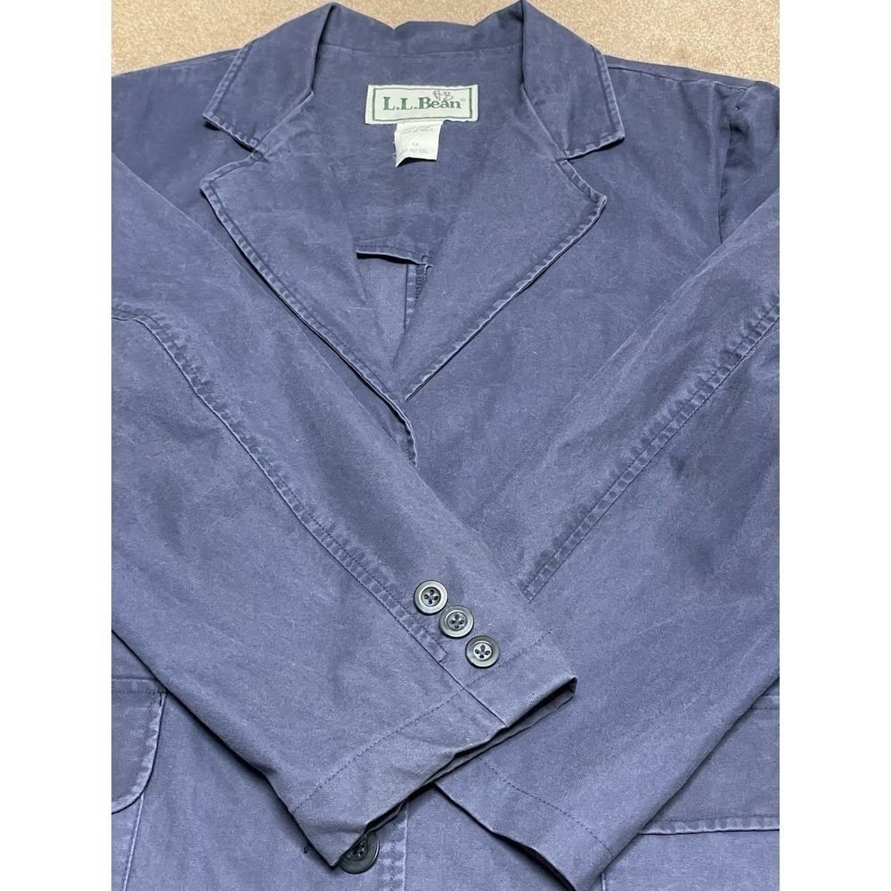 L L Bean Jacket Size 12 Petite Button Up Coat Blue Women&rsquo;s Vintage y2k