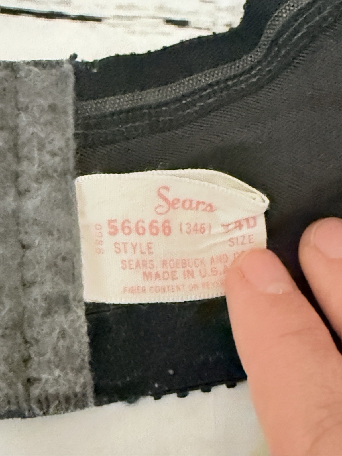Vintage Sears Bra Black Wireless Unlined Pin-up Sweater Bra Cotton Lace 50&rsquo;s 34D