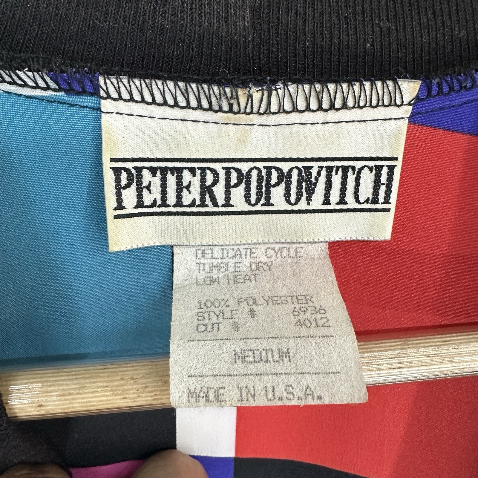 Peter Popovitch Colorful cardigan Medium Art Deco Women’s Geometric Fun 80s