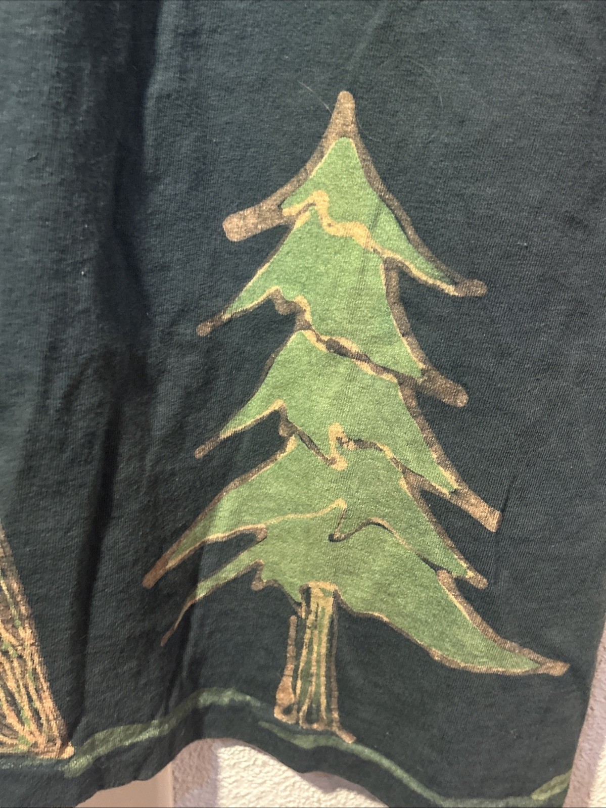 Vintage Batik Green Forest & Moon Tee Tank Dress One Size Fits All