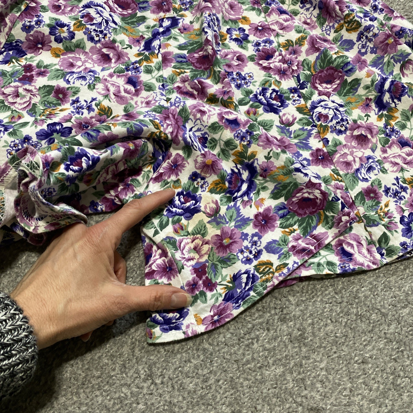 Vtg 80s Spring Floral Button Up Romper M Cotton Best American Clothing *Read*