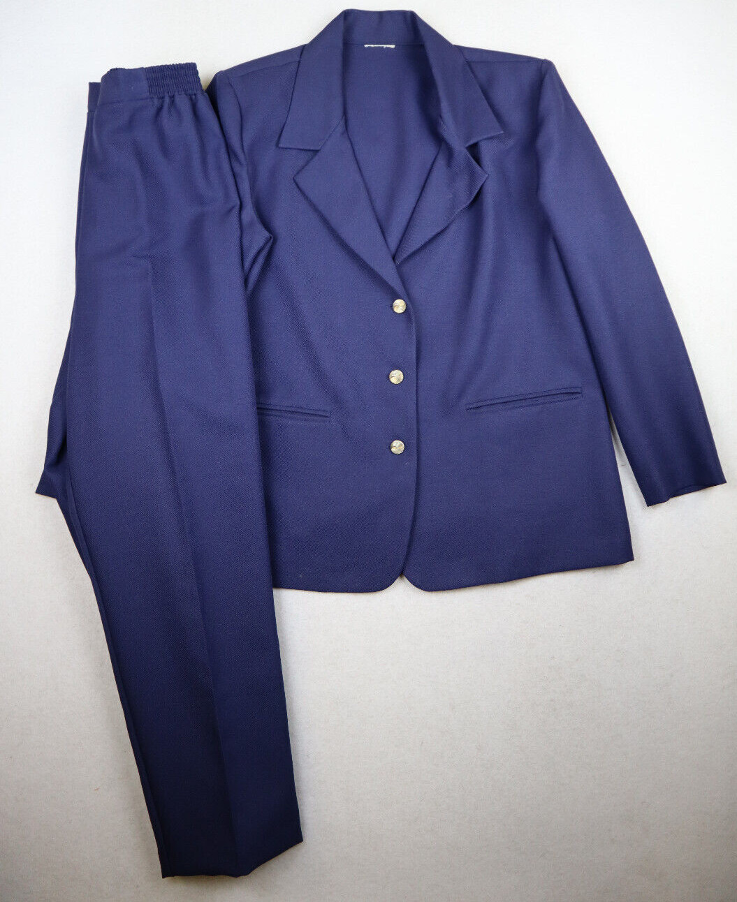 Vintage 80s Women&rsquo;s Pant Suit Size PS Blue Polyester SEE MEASUREMENTS