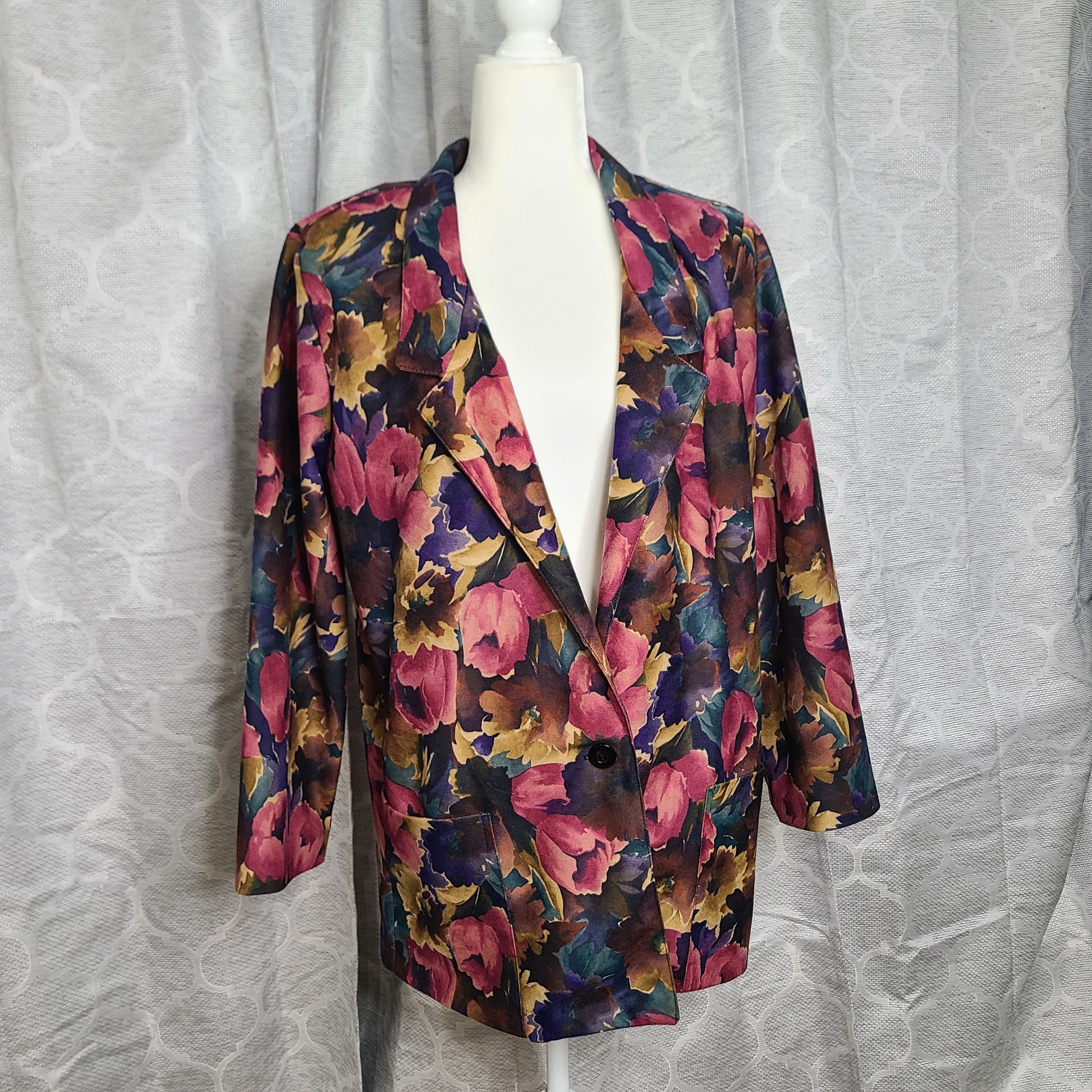 Vintage Joanna Floral Single Button Blazer Jacket Size Women’s Size Medium