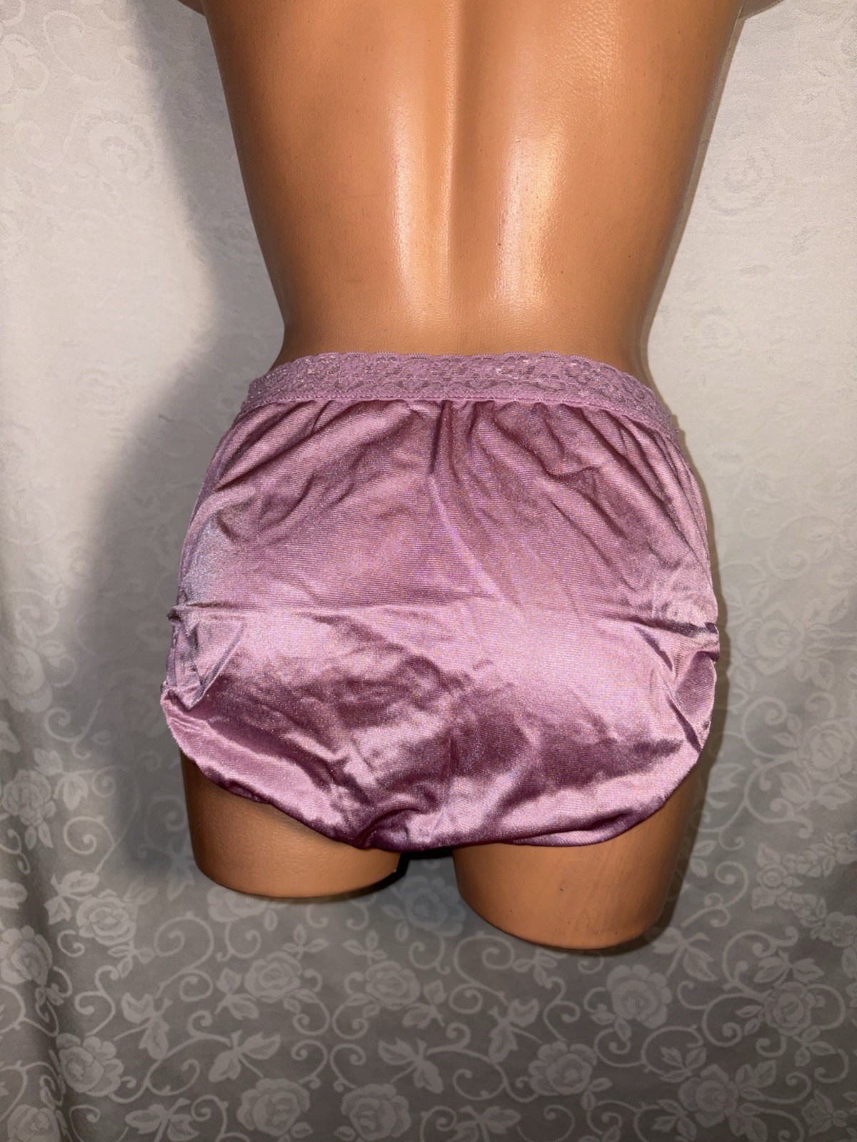 Sz 8 Vintage Silky Sheer Nylon Purple FRUIT of LOOM Panty