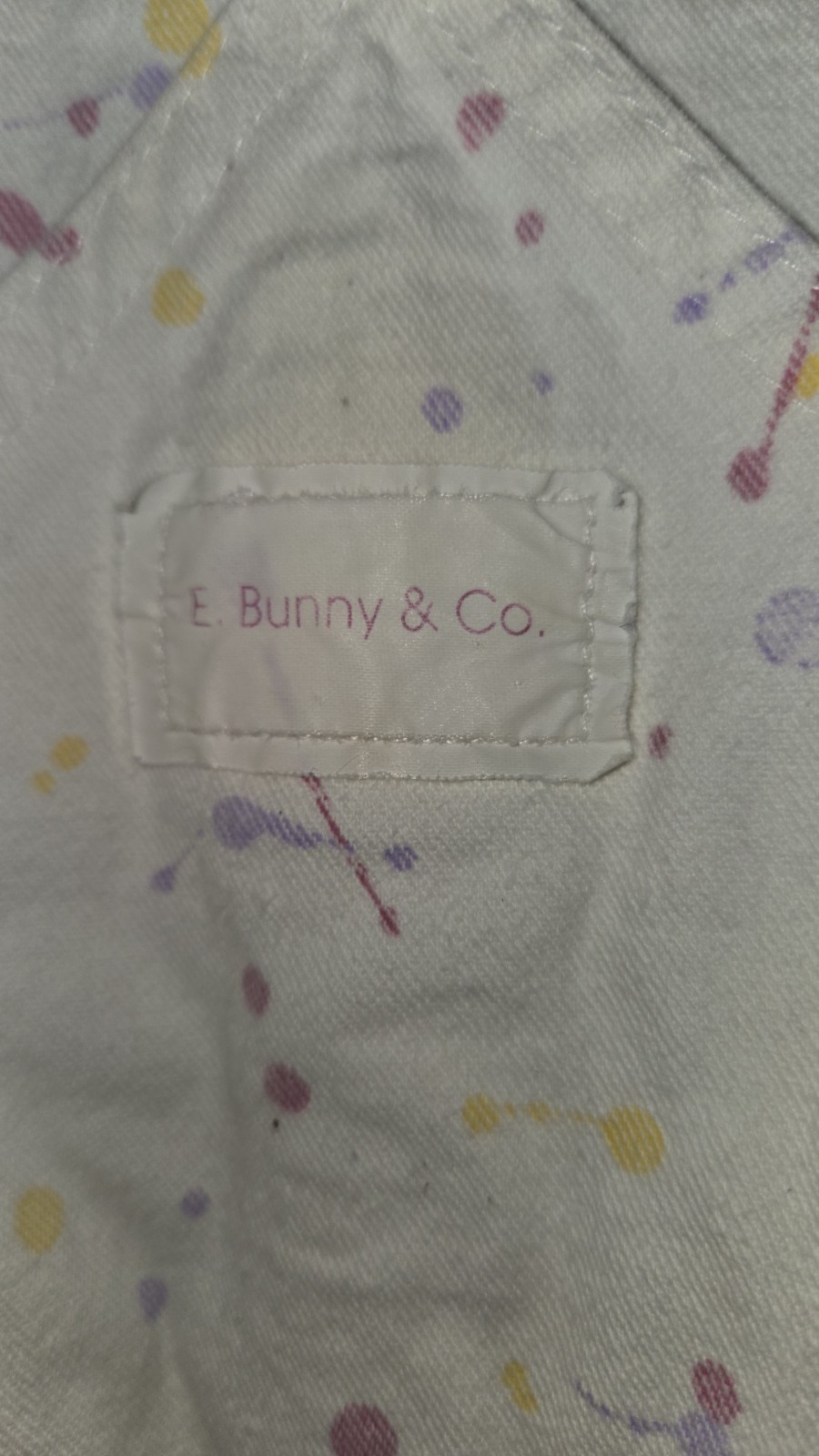 Vtg 90&rsquo;sHallmark E.Bunny & Co Paint Splatter Cotton Overall Size L Rare Find