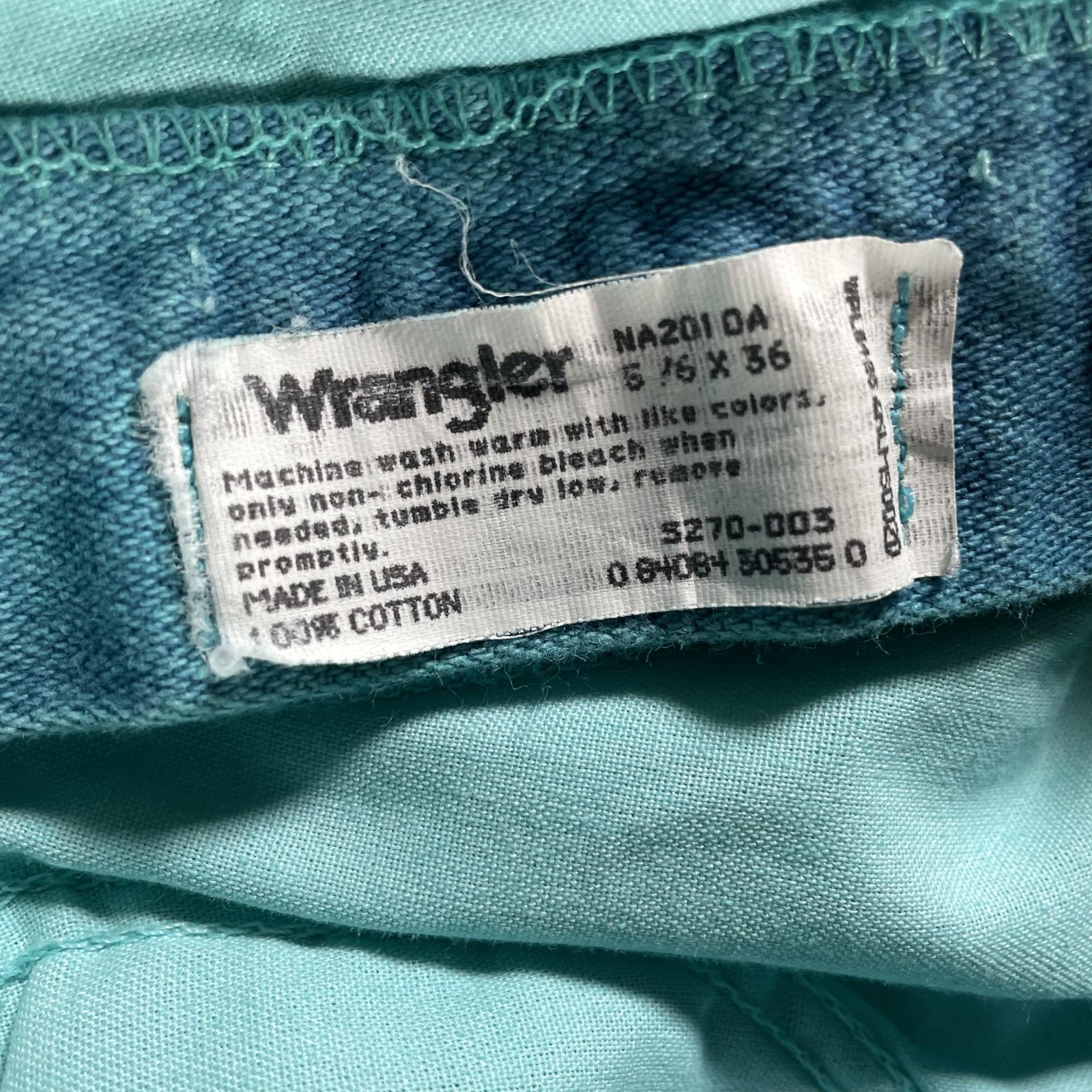 Wrangler Jeans Womens 25×36 High Rise Aqua Blue Straight Denim Made USA MA201-04