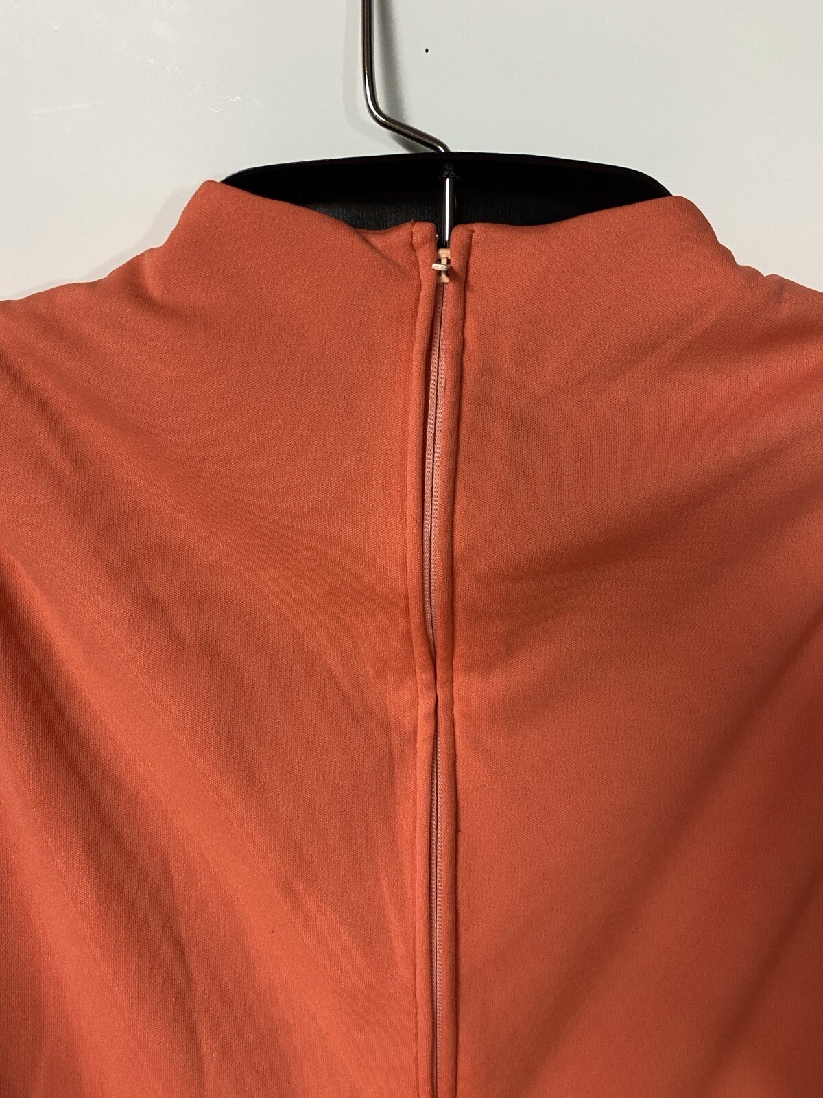 Anne Fogarty 1970s Orange Peek A Boo V-Neck Sleeveless Dress Size 12