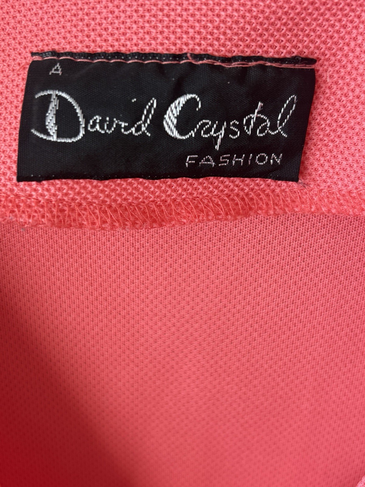 1960S Vintage Salmon Pink Peach Dress Full Button front David Crystal Fashion