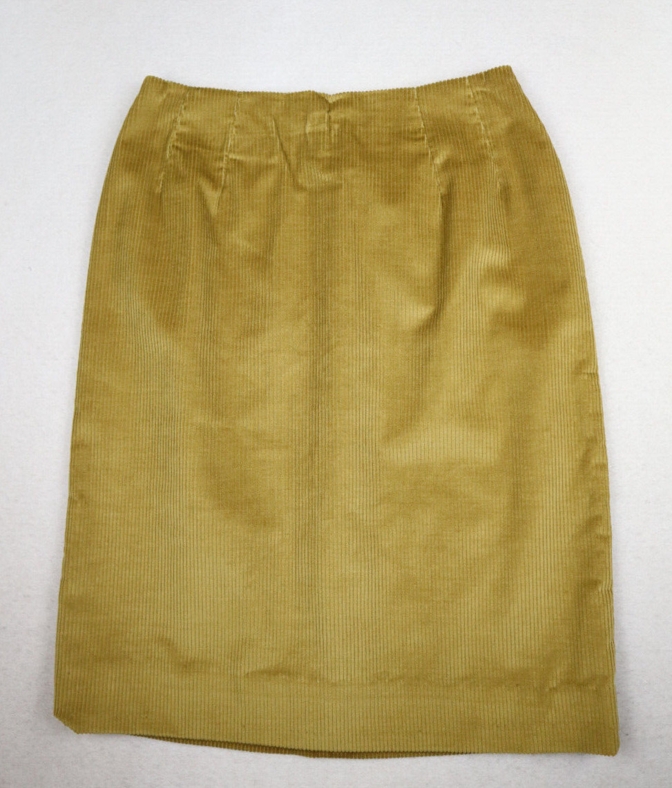VINTAGE 70s WOMEN&rsquo;S GOLEND TAN BROWN CORDUROY PENCIL SKIRT – 26IN WAIST