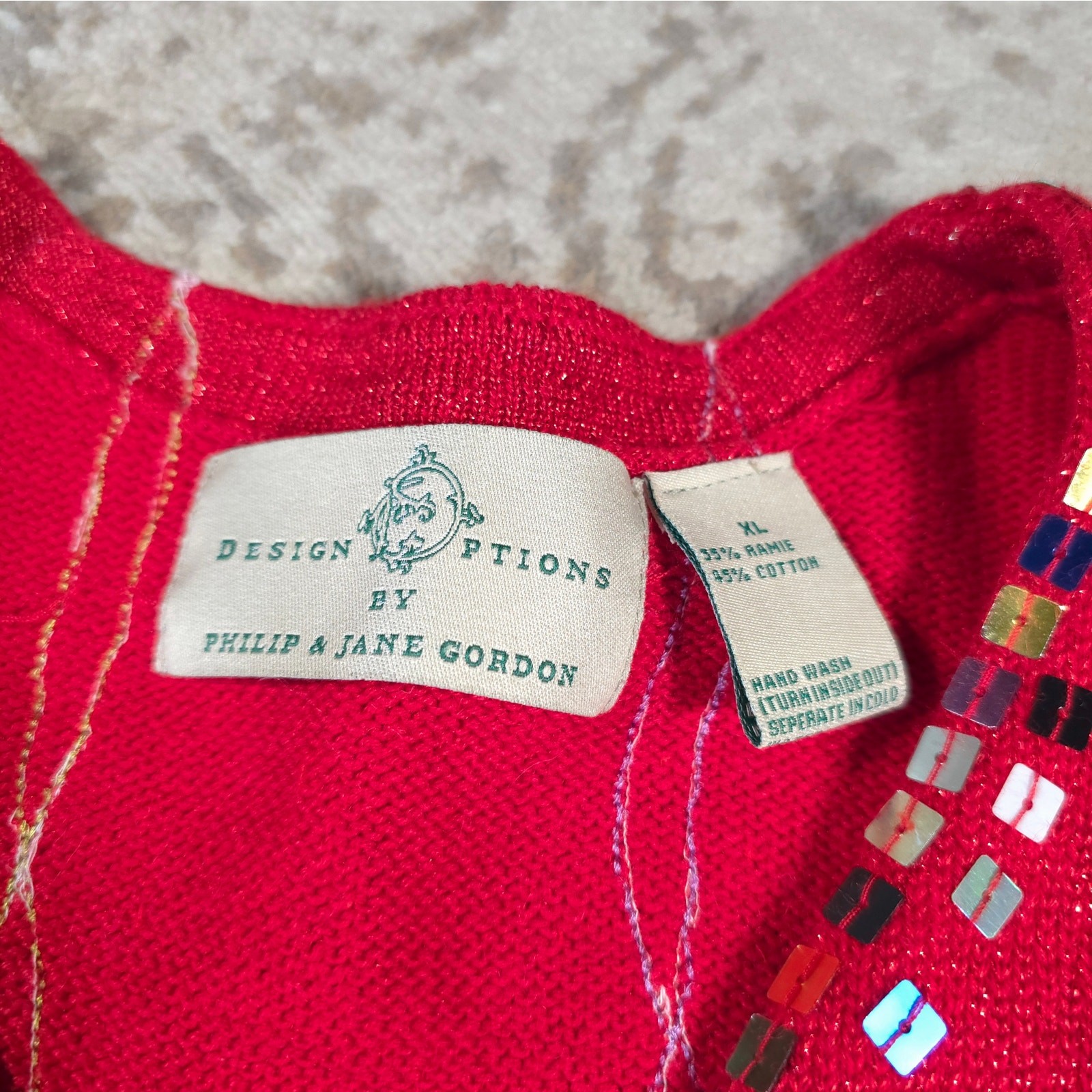 Vintage Desgin Options By Philip & Jane Gordon Cardigan Size XL Art To Wear