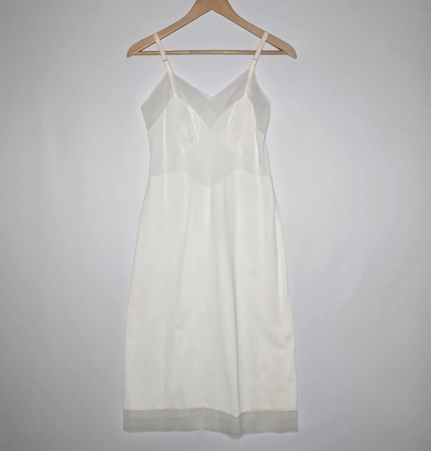 Vintage Off White Tiered Gauze Net Accent Slip Dress 1940&rsquo;s-50&rsquo;s