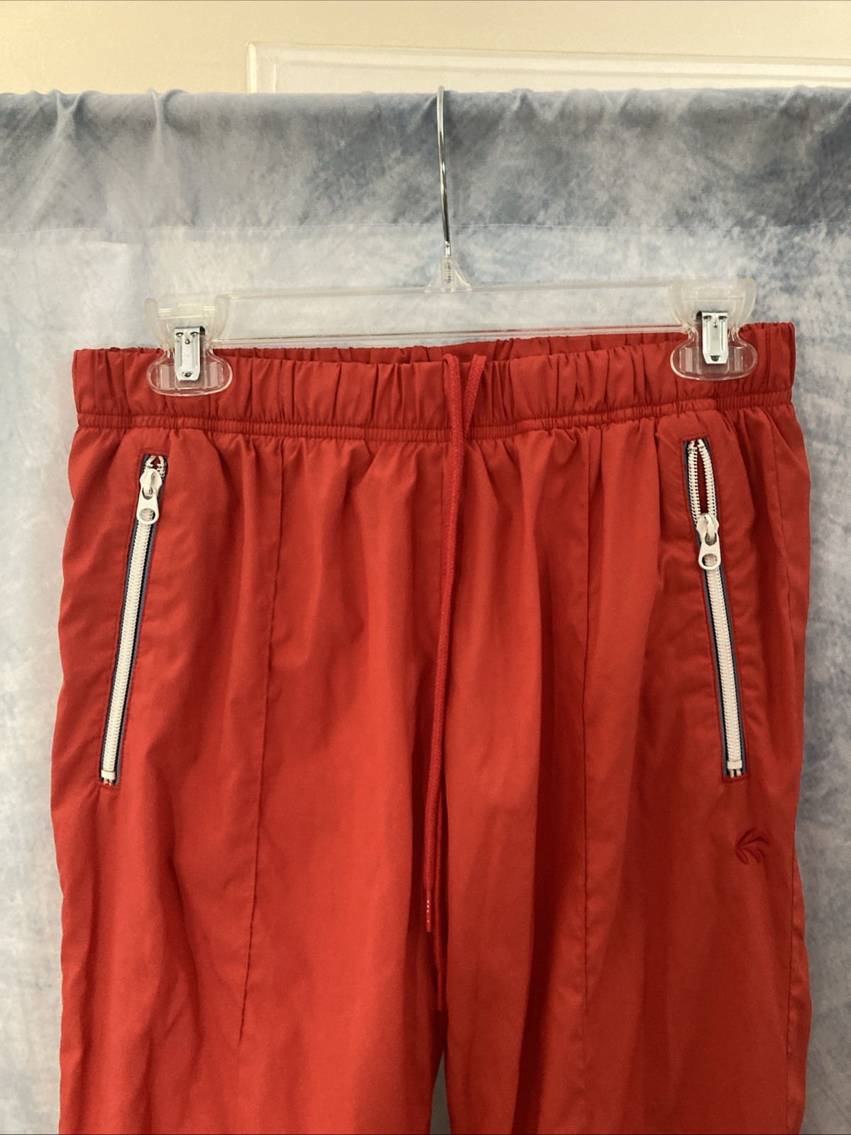 VTG Y2K Old Navy Track Pants Women’s Medium Red Low Rise Ankle Zip Pocket EUC
