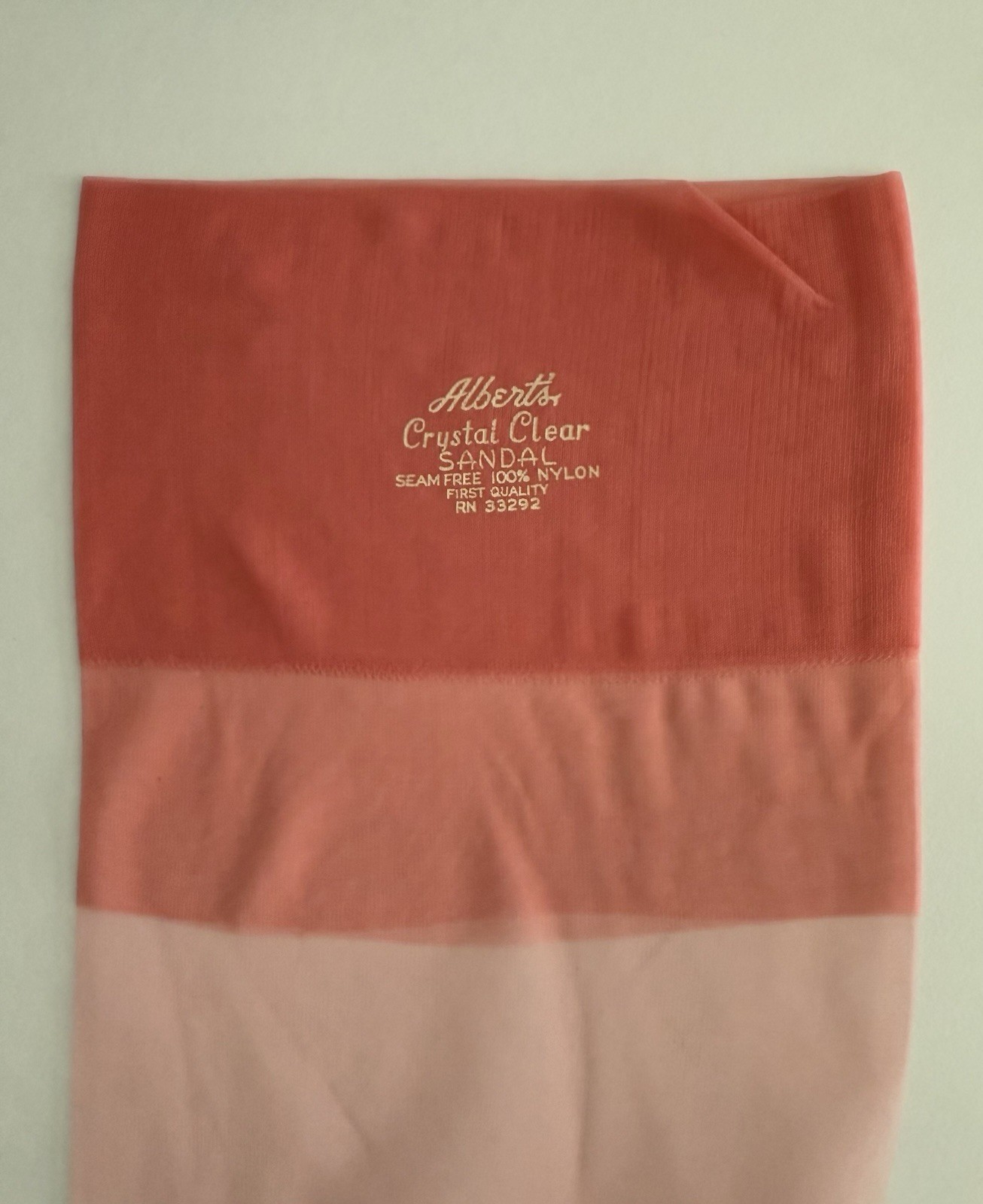 Vintage Albert’s Seamless Flat Knit Stockings Bare Heel 2 Pairs In Tissue Paper